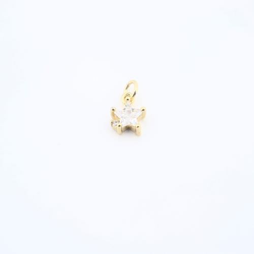 Цирконий Микровымостить латунь подвеска, Латунь, Звезда, Другое покрытие, DIY & инкрустированное микро кубического циркония, Много цветов для выбора продается PC