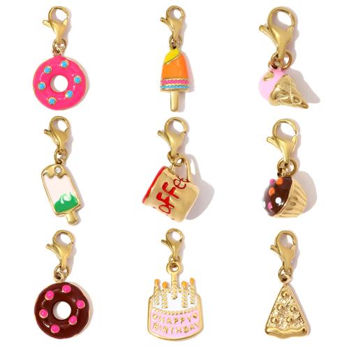 colgantes de acero inoxidable de esmalte, acero inoxidable 304, chapado, Bricolaje & con diamantes de imitación, más colores para la opción, 3PCs/Bolsa, Vendido por Bolsa