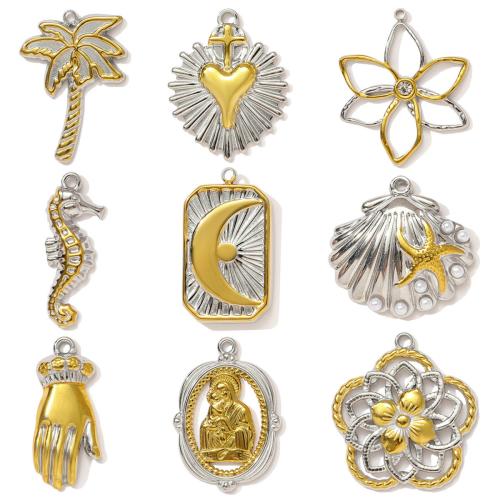 Кулоны из нержавеющей стали, Нержавеющая сталь 304, с ABS пластик жемчужина, Другое покрытие, DIY, Много цветов для выбора, 3ПК/сумка, продается сумка