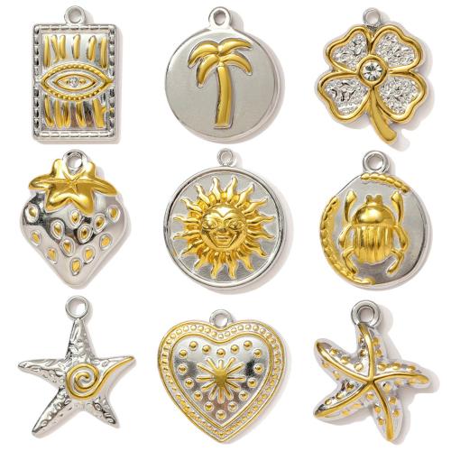 Кулоны из нержавеющей стали, Нержавеющая сталь 304, Другое покрытие, DIY & со стразами, Много цветов для выбора, 3ПК/сумка, продается сумка