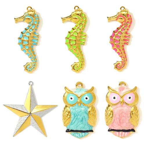 Эмаль Кулоны из нержавеющей стали, Нержавеющая сталь 304, Другое покрытие, DIY & эмаль, Много цветов для выбора, 3ПК/сумка, продается сумка