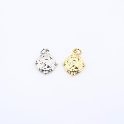 Цирконий Микровымостить латунь подвеска, Латунь, Лицо, Другое покрытие, DIY & инкрустированное микро кубического циркония, Много цветов для выбора продается PC