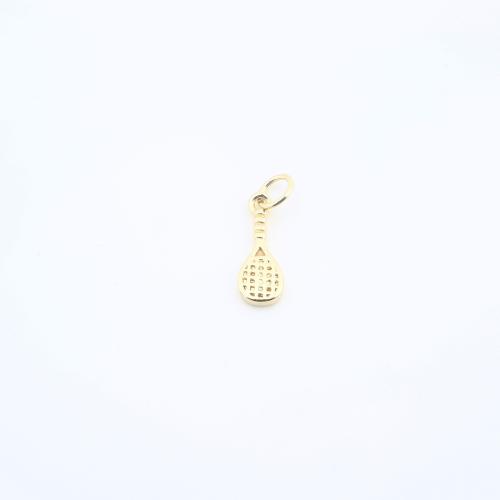 Латунные ювелирные кулоны, Латунь, Теннисные ракетки, Другое покрытие, DIY, Золотой продается PC