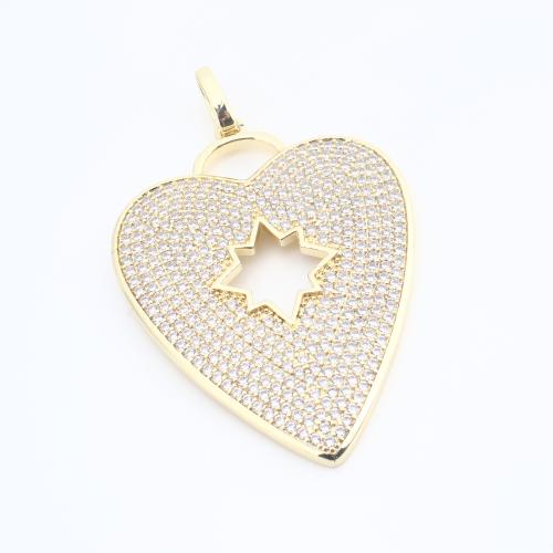 Цирконий Микровымостить латунь подвеска, Латунь, Сердце, Другое покрытие, DIY & инкрустированное микро кубического циркония, Много цветов для выбора продается PC