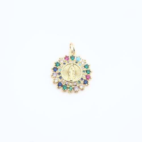 Цирконий Микровымостить латунь подвеска, Латунь, Другое покрытие, DIY & инкрустированное микро кубического циркония, Много цветов для выбора продается PC