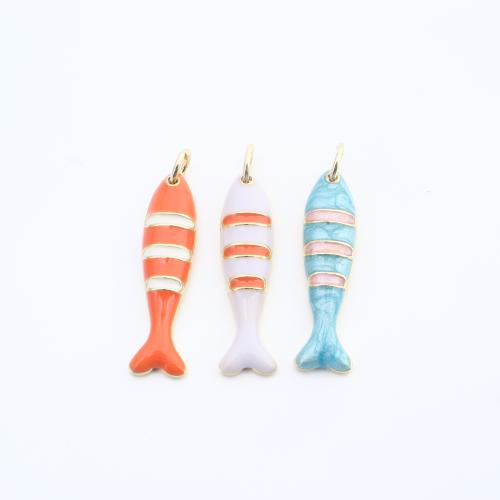 Эмаль латунь подвески, Латунь, Рыба, Другое покрытие, DIY & эмаль, Много цветов для выбора продается PC