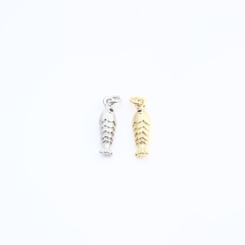 キュービックジルコニアマイクロパヴェブラスペンダント, 銅, 魚, メッキ, DIY & マイクロパヴェジルコニア, 無色 売り手 パソコン