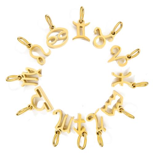 Pendiente de constelación de acero inoxidable , acero inoxidable 304, 12 Signos del Zodíaco, chapado, Bricolaje & diferentes estilos para la opción, Vendido por UD