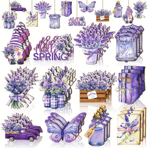 Висячие украшения, деревянный, фиолетовый, 12ПК/указан, продается указан