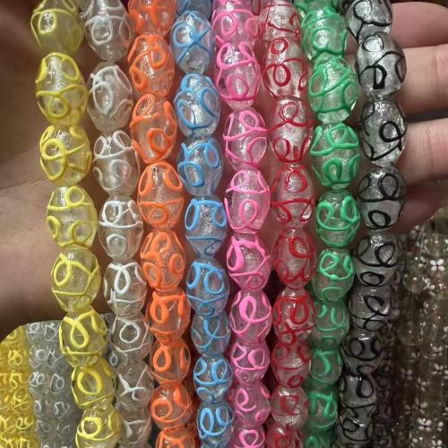Бусины Lampwork с серебряной фольгой, Лэмпворк, с Серебряная фольга, рука рисунок., DIY, Много цветов для выбора продается PC