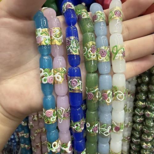 Бусины Lampwork с золотой фольгой, Лэмпворк, с Золотая фольга, рука рисунок., DIY, Много цветов для выбора продается PC