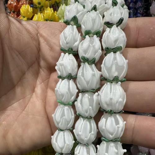 Цветочные стеклянные бусы, Лэмпворк, рука рисунок., DIY, Много цветов для выбора продается PC