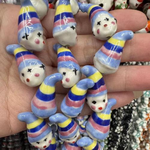 Abalorios de Porcelana Pintados a Mano, dibujo de la mano, Diseño de Navidad & Bricolaje, más colores para la opción, 20mm, 10PCs/Bolsa, Vendido por Bolsa