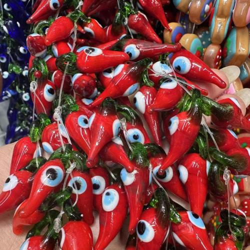Perles de Murano Evil Eye, chalumeau, Cayenne, dessiné à la main, DIY, plus de couleurs à choisir, 10mm Vendu par sac[