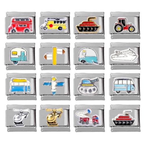 Pulseras del encanto italiano, acero inoxidable 304, chapado, Bricolaje & diferentes estilos para la opción & esmalte, 10x9x5mm, 5PCs/Bolsa, Vendido por Bolsa