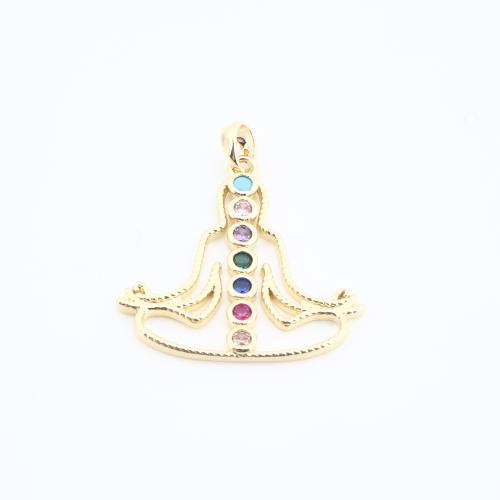 Цирконий Микровымостить латунь подвеска, Латунь, Другое покрытие, DIY & инкрустированное микро кубического циркония, Много цветов для выбора продается PC