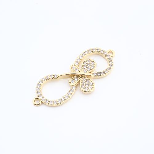 Цирконий Микро вымощает Латунный разъем, Латунь, Другое покрытие, DIY & инкрустированное микро кубического циркония, Много цветов для выбора продается PC