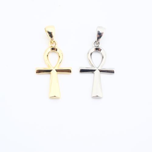 Brass Cross Pendants, plated, DIY 