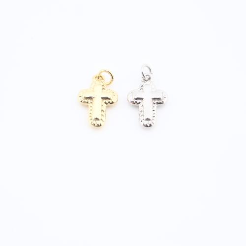 Brass Cross Pendants, plated, DIY 