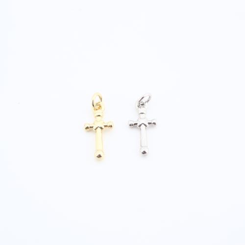 Brass Cross Pendants, plated, DIY 