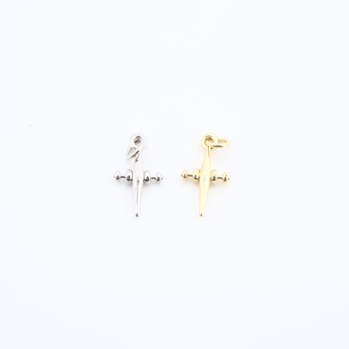 Brass Cross Pendants, plated, DIY 