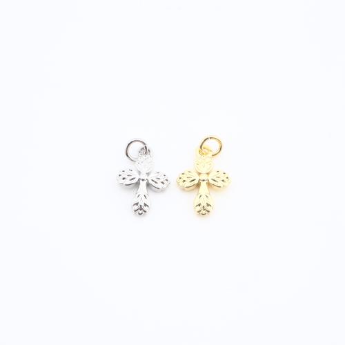 Brass Cross Pendants, plated, DIY 