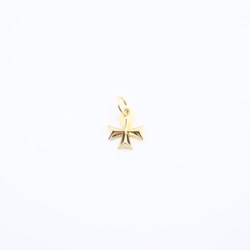Brass Cross Pendants, plated, DIY, golden 