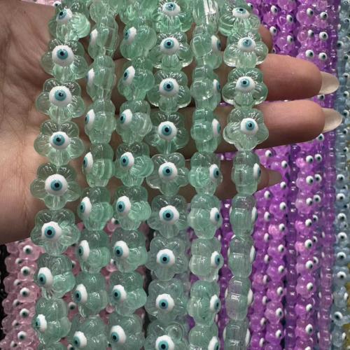 Perles de Murano Evil Eye, chalumeau, fleur, DIY & émail, plus de couleurs à choisir, 13mm Vendu par sac[