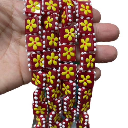 Abalorios de Porcelana Pintados a Mano, Cristal de murano, dibujo de la mano, Bricolaje, más colores para la opción, 17mm, 20PCs/Bolsa, Vendido por Bolsa