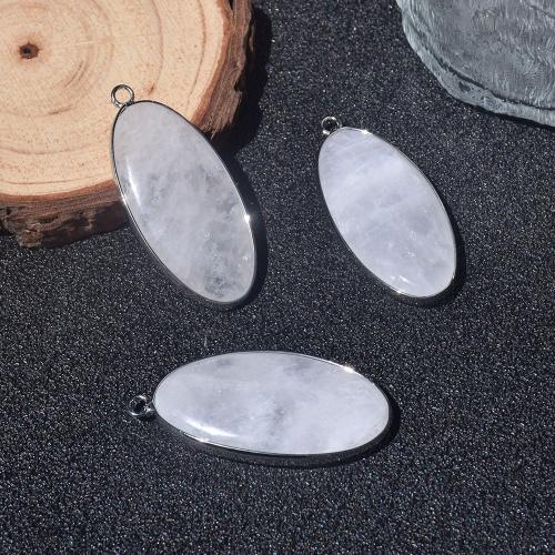 Подвески из природного кварца, Чистый кварц, с Нержавеющая сталь 304, DIY, разноцветный, продается PC