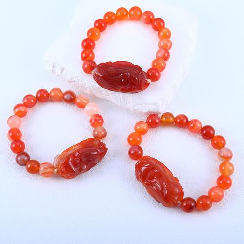 Браслеты из красного агата, красный агат, ювелирные изделия моды, разноцветный, продается PC
