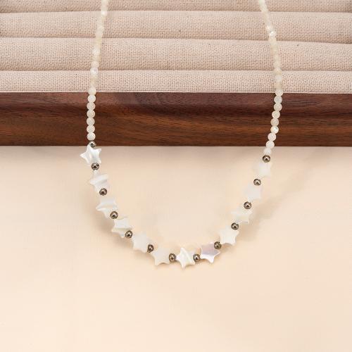 Collar de concha, Nácar Blanca, con acero inoxidable 304, Joyería, color mixto, Vendido por UD