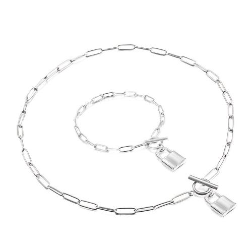 acero inoxidable 304 Pulsera y collar, Cierradura, Recubrimiento iónico al vacío, diferentes estilos para la opción & para mujer, Vendido por UD