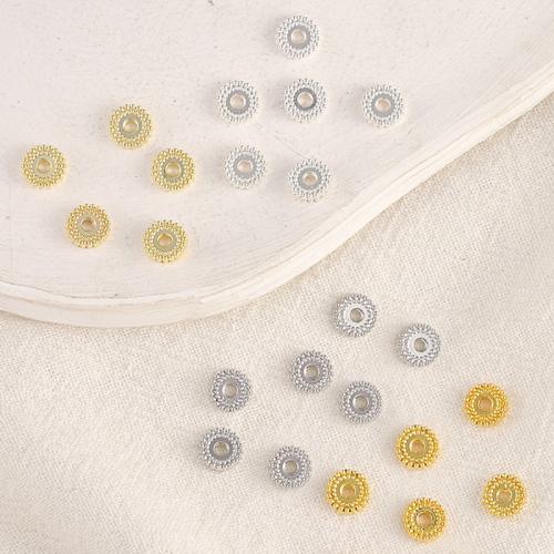 Латунная распорка для бусин, цинковый сплав, Круглая форма, Другое покрытие, DIY & разный размер для выбора, Много цветов для выбора, 100ПК/сумка, продается сумка