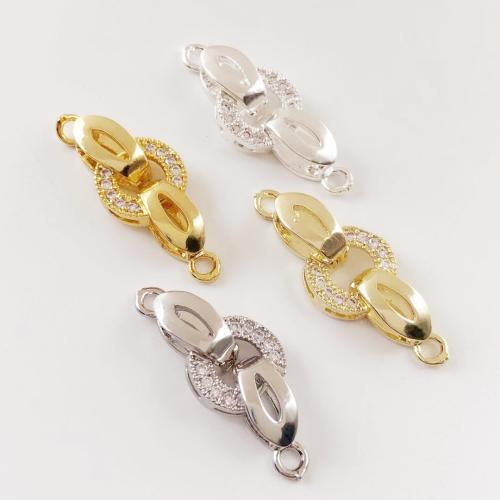 Brass Interlocking Clasp, plated, DIY & micro pave cubic zirconia [