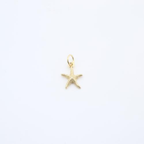 Латунные Подвески в форме животного, Латунь, Морская звезда, плакирован золотом, DIY, Золотой продается PC
