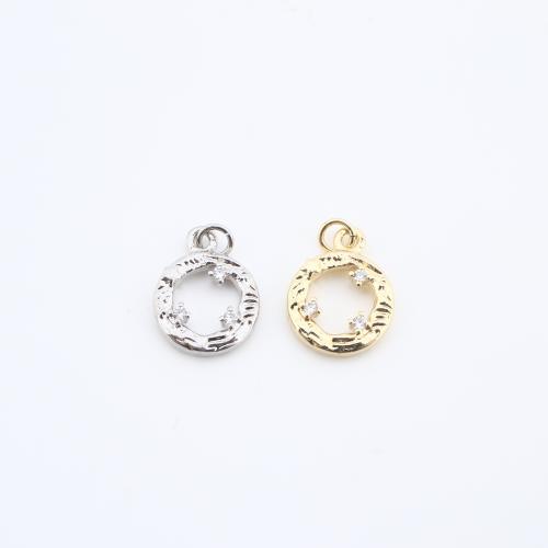 Цирконий Микровымостить латунь подвеска, Латунь, плакирован золотом, DIY & инкрустированное микро кубического циркония, Много цветов для выбора продается PC