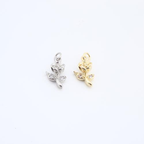 Cubique Pendentif en laiton zircon pavent, Rose, Placage, DIY & pavé de micro zircon, plus de couleurs à choisir Vendu par PC