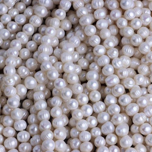 Пресноводные свободные жемчуг, Пресноводные жемчуги, Нерегулярные, DIY, белый, 9-10mm, длина:35 см, продается Strand