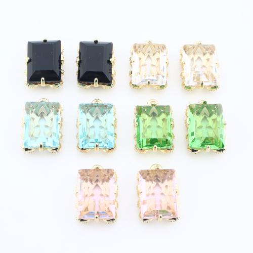 Кристалл латунь подвески, Латунь, с Кристаллы, Другое покрытие, DIY, Много цветов для выбора 20ПК/сумка, продается сумка