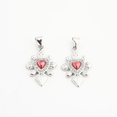 Кристалл латунь подвески, Латунь, с Кристаллы, Сердце, Другое покрытие, DIY & со стразами, разноцветный, 20ПК/сумка, продается сумка