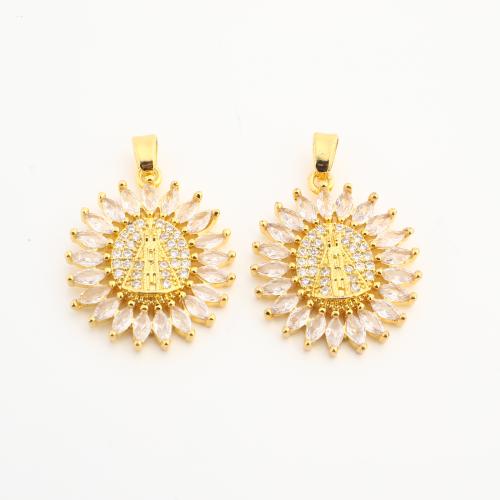 Кристалл латунь подвески, Латунь, с Кристаллы, Круглая, Другое покрытие, DIY & со стразами, Золотой, 20ПК/сумка, продается сумка