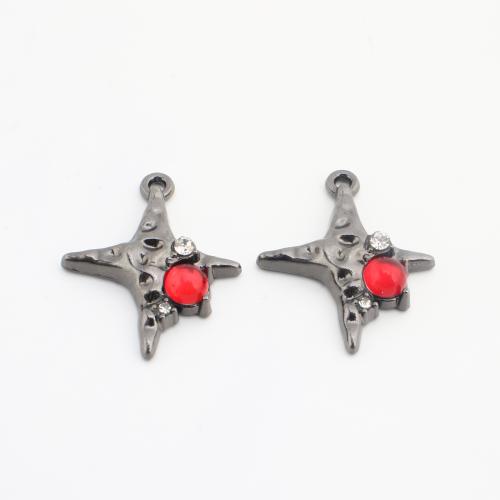 Crystal Brass Pendants, with Crystal, Cross, plated, DIY, mixed colors 