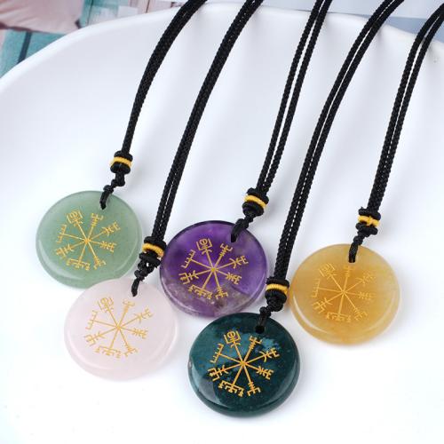 Gemstone Necklaces, Flat Round & Unisex Approx 32 cm 