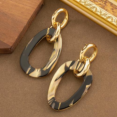 Boucle d'oreille en goutte de laiton, avec planche, Motif géométrique, Plaqué d'or, pour femme, plus de couleurs à choisir Vendu par paire