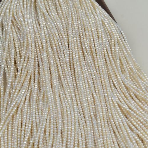Natürliche Süßwasser, lose Perlen, Natürliche kultivierte Süßwasserperlen, rund, DIY, weiß, 4-5mm, Länge:38 cm, verkauft von Strang