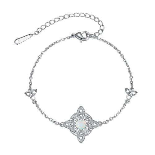 Cubic Zircon Micro Pave Brass Necklace, with stainless steel chain, with 4cm extender chain, silver color plated, micro pave cubic zirconia & for woman Approx 17 cm 