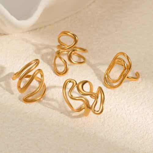 ステンレス指輪, ステンレス, ゴールドメッキ, 調節の可能性がある & 異なるスタイルを選択 & 女性用, 無色, 売り手 パソコン