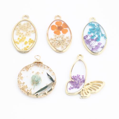 銅 ペンダント, とともに ドライフラワー & 樹脂, ゴールドメッキ, DIY & 異なるスタイルを選択, 売り手 パソコン