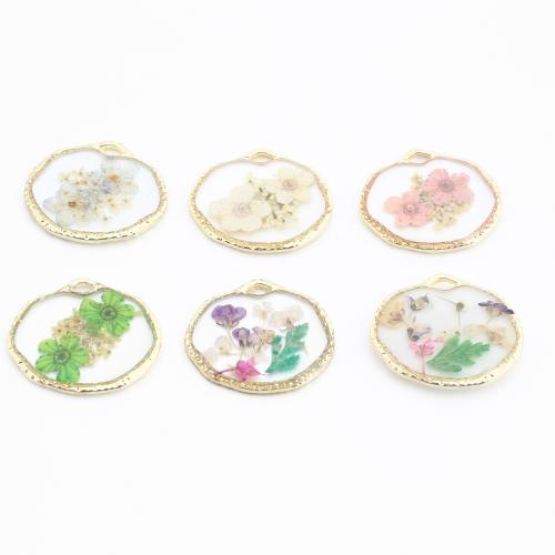 銅 ペンダント, とともに ドライフラワー & 樹脂, 幾何学パターン, ゴールドメッキ, DIY, 無色 売り手 パソコン